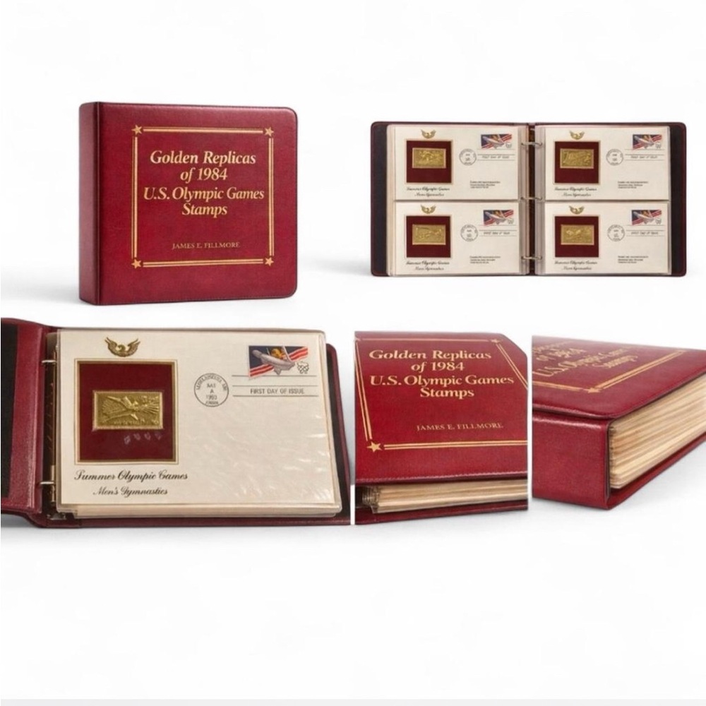 Golden Replicas 1984 U.S. Olympic Games 22KT Gold Stamp Set Album